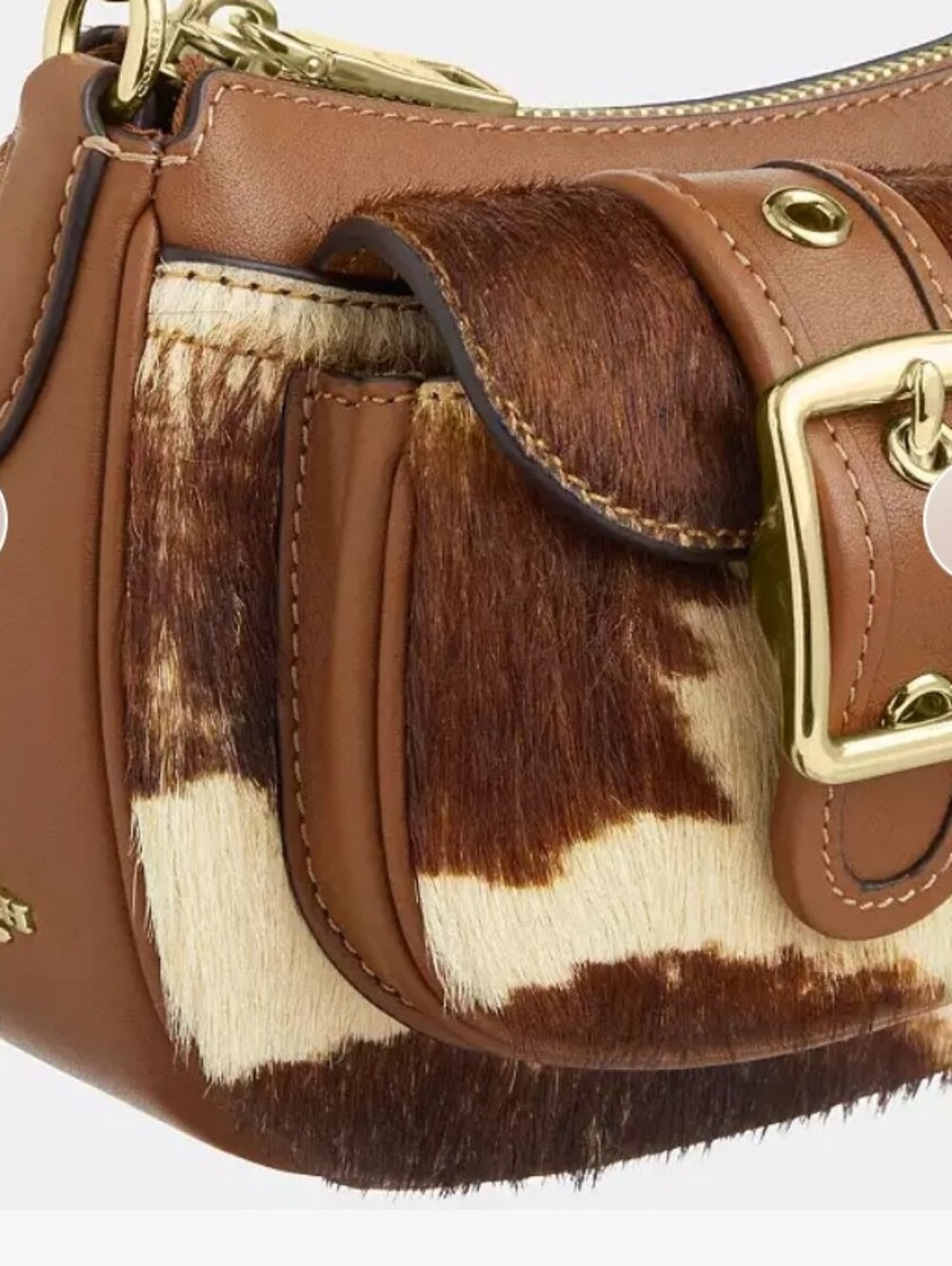 Coach Ashton Shoulder Bag in Gold/Cow Multi Haircalf - Picture 9 of 10